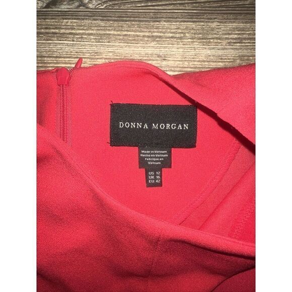 Donna Morgan Midi Red Dress. Size 12. Polyester And Spandex. NWT. 6 - Picture 4 of 10